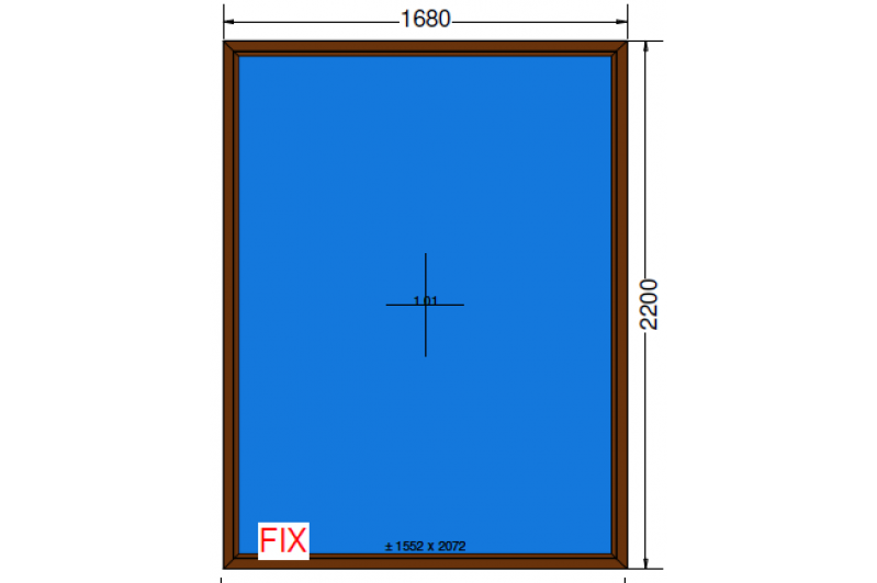 Okno 1680 x 2200 FIX Orzech zew.