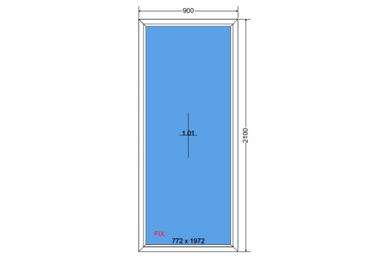 Okno 900 x 2100 FIX Biały