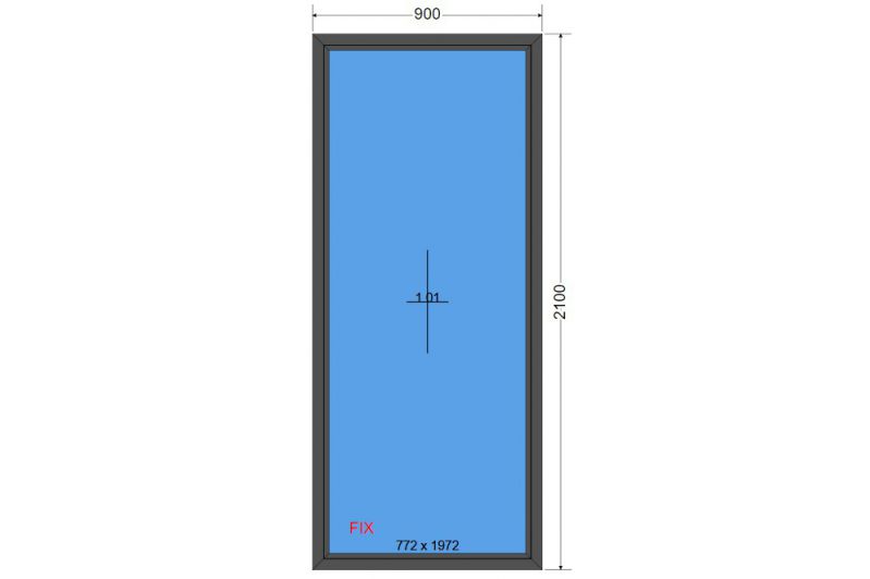 Okno 900 x 2100 FIX Antracyt