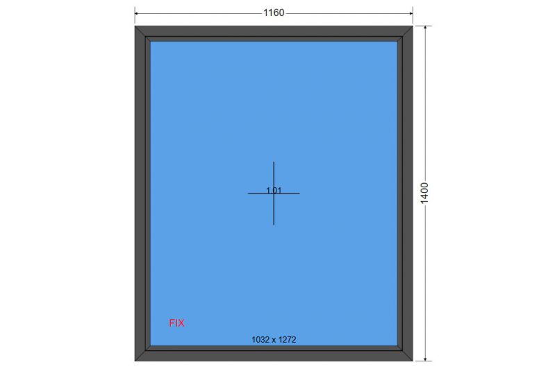 Okno 1160 x 1400 FIX Antracyt