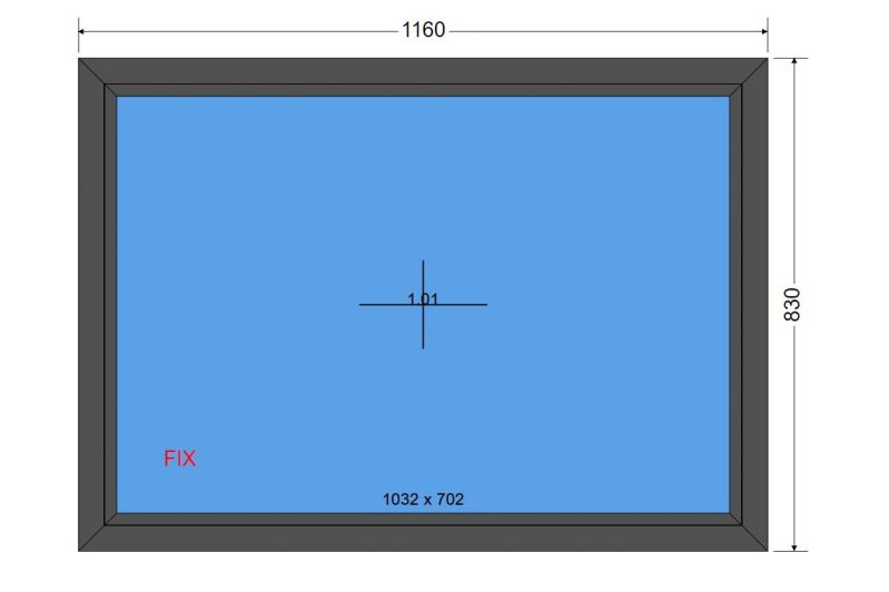 Okno 1160 x 830 FIX Antracyt