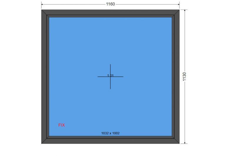 Okno 1160 x 1130 FIX Antracyt