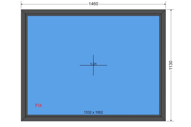 Okno 1460 x 1130 FIX Antracyt
