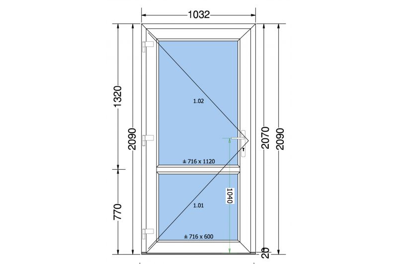 Drzwi PCV 1032 x 2090 Białe D9